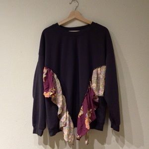 Free People Sweatshirt Handkerchief Details Size Large